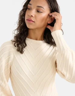 Diagonaal Trui Gebroken Wit