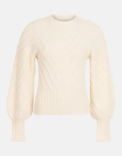 Diagonaal Trui Gebroken Wit