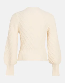 Diagonaal Trui Gebroken Wit