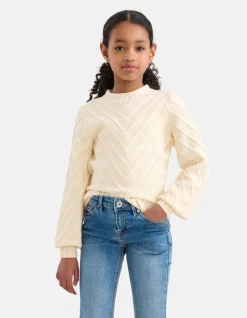 Diagonaal Trui Gebroken Wit