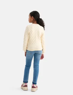 Diagonaal Trui Gebroken Wit