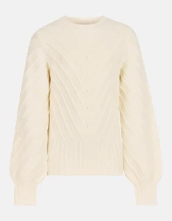 Diagonaal Trui Gebroken Wit