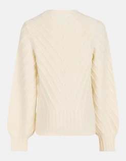 Diagonaal Trui Gebroken Wit