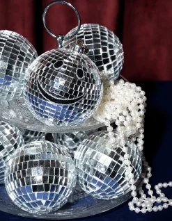 Disco Smiley Kerstbal Zilver By Fred