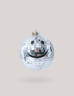 Disco Smiley Kerstbal Zilver By Fred