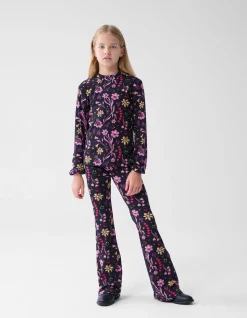 Doodle Print Top Zwart