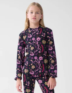 Doodle Print Top Zwart