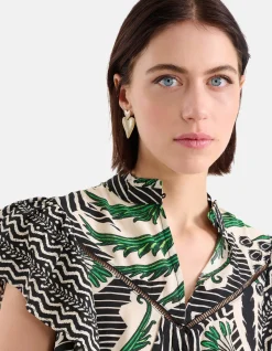 Double Heart Oorbellen Gebroken Wit