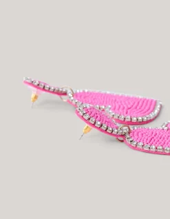 Double Heart Oorbellen Roze