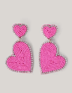 Double Heart Oorbellen Roze