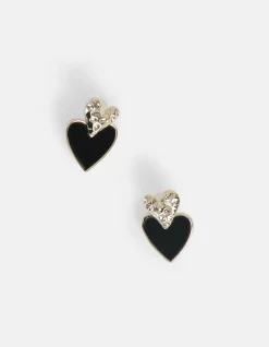 Dubbele Hart Oorbellen Zilver