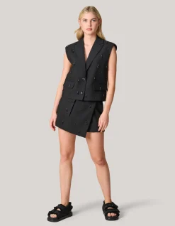 Embellished Cargo Skort Zwart