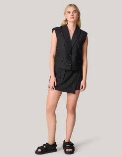 Embellished Gilet Zwart