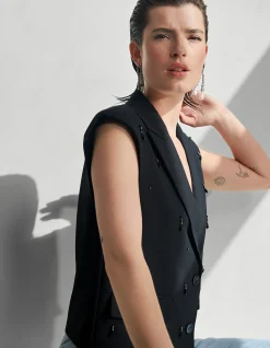 Embellished Gilet Zwart