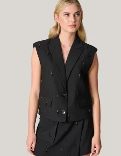 Embellished Gilet Zwart
