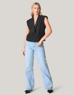 Embellished Gilet Zwart