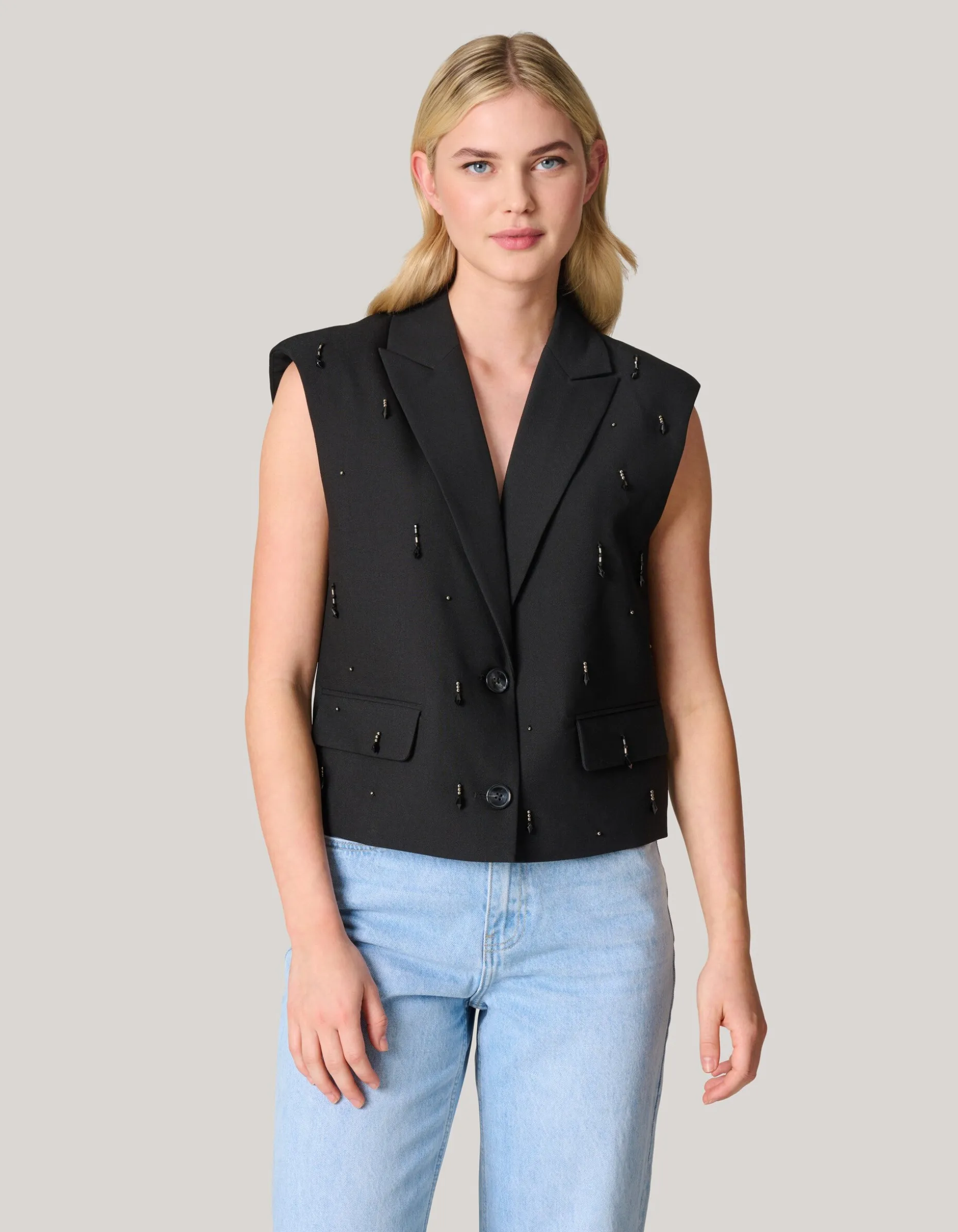 Embellished Gilet Zwart