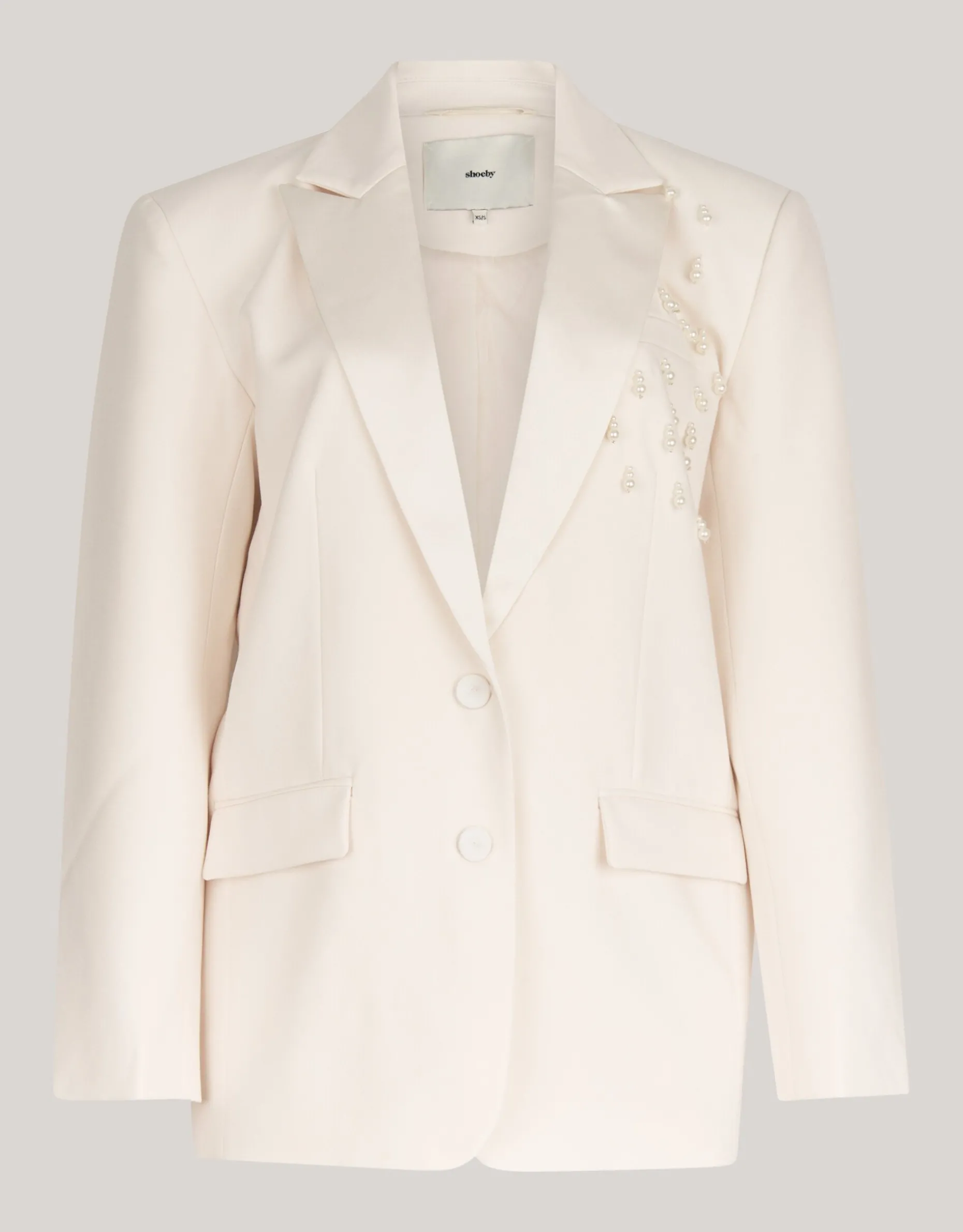 Embellished Oversized Blazer Gebroken Wit