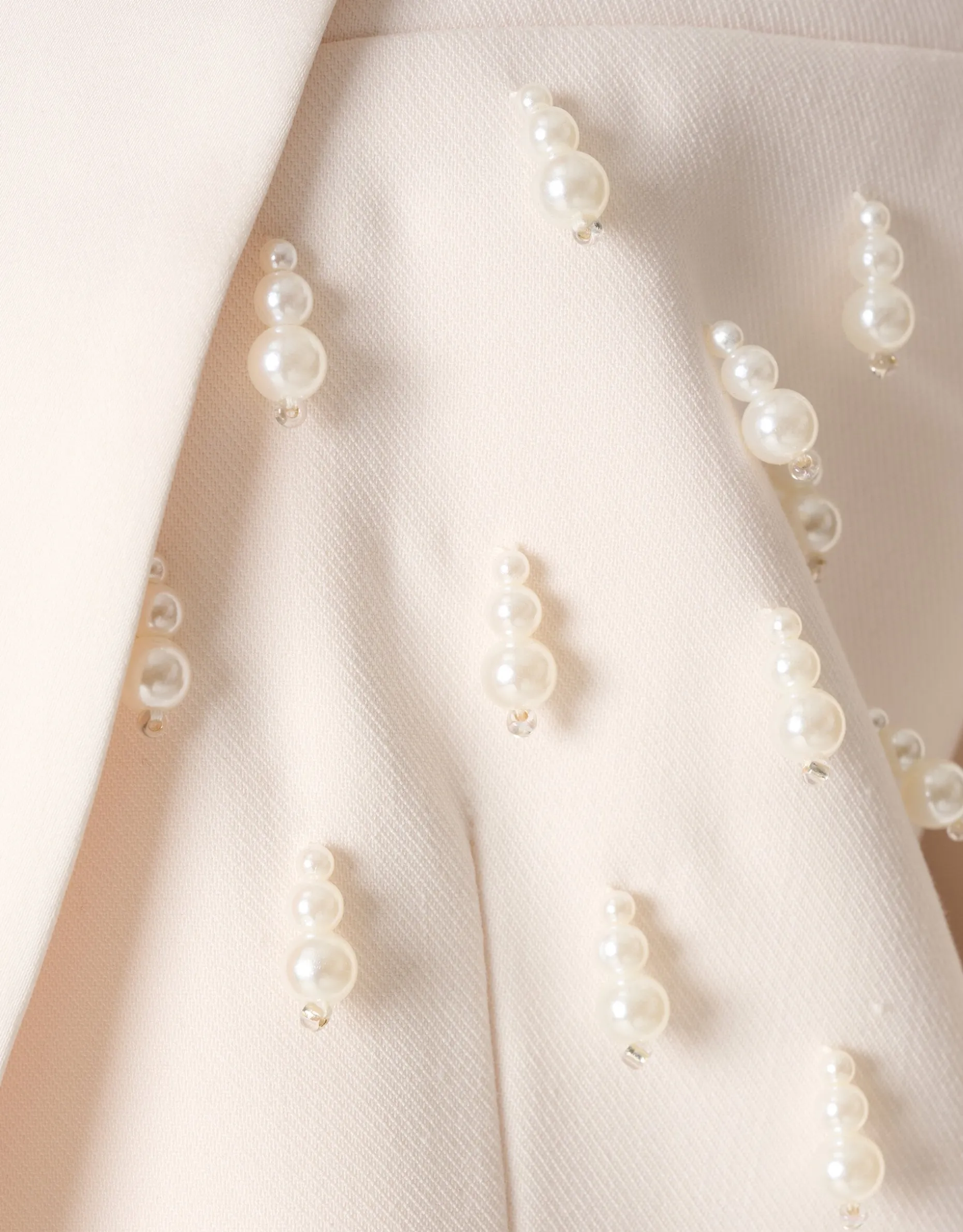 Embellished Oversized Blazer Gebroken Wit