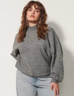 Embellished Trui Grijs By Fred