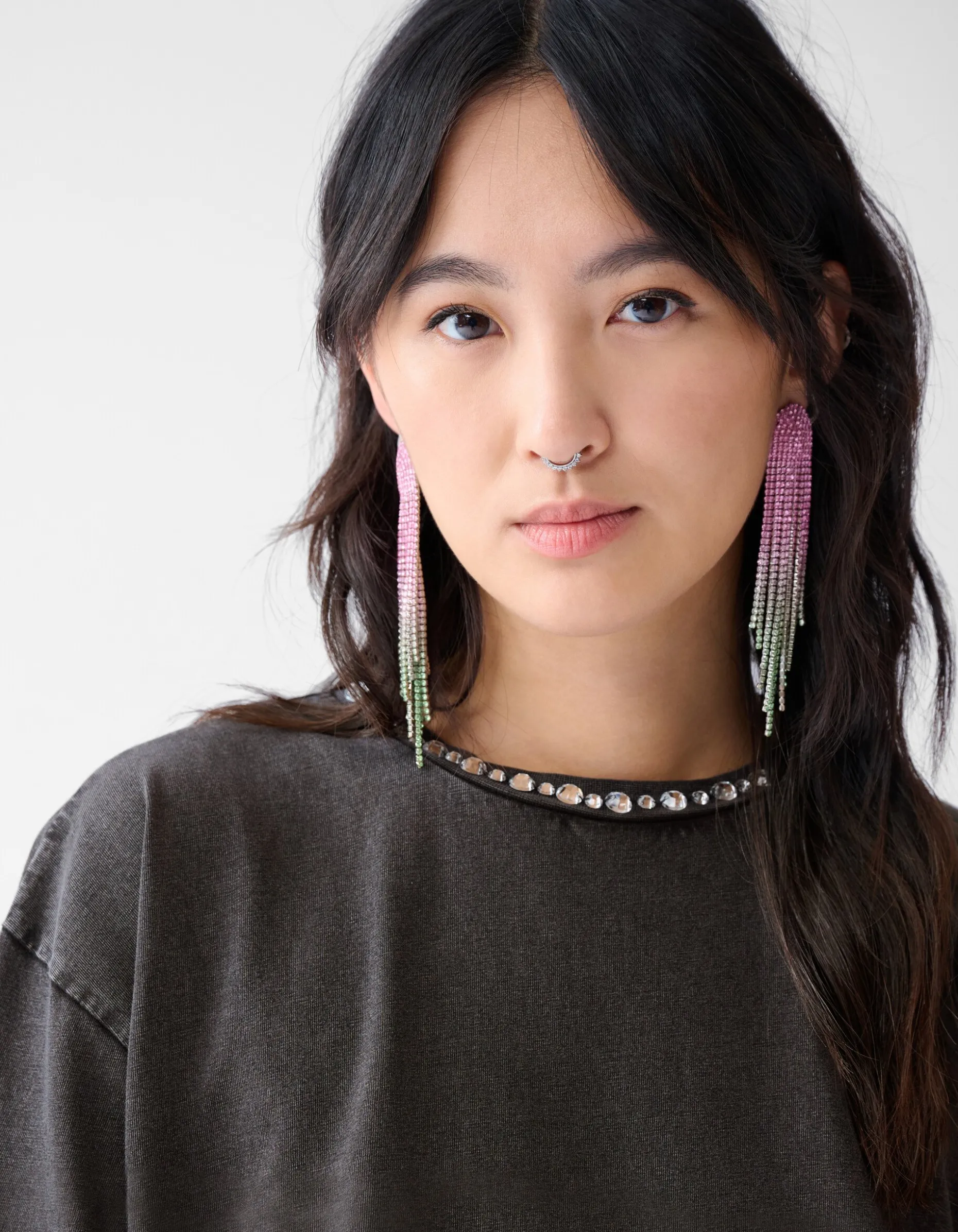 Embellished T-shirt Donkergrijs By Fred