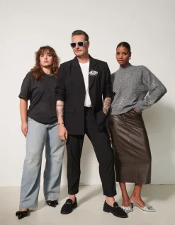 Embellished T-shirt Donkergrijs By Fred