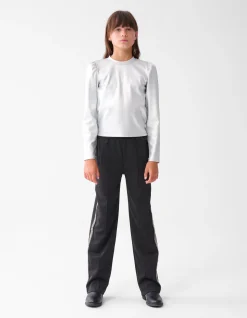 Embellished Wide Leg Broek Zwart