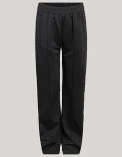 Embellished Wide Leg Broek Zwart