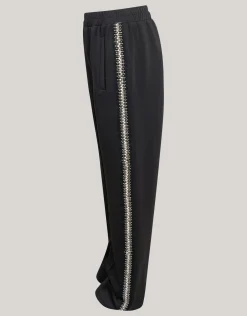 Embellished Wide Leg Broek Zwart