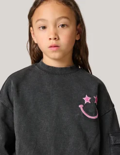 Embroidered Sweater Donkergrijs