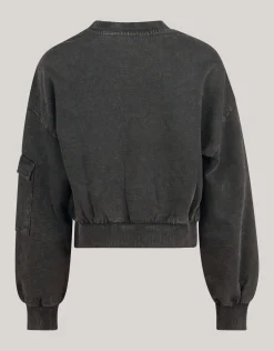 Embroidered Sweater Donkergrijs