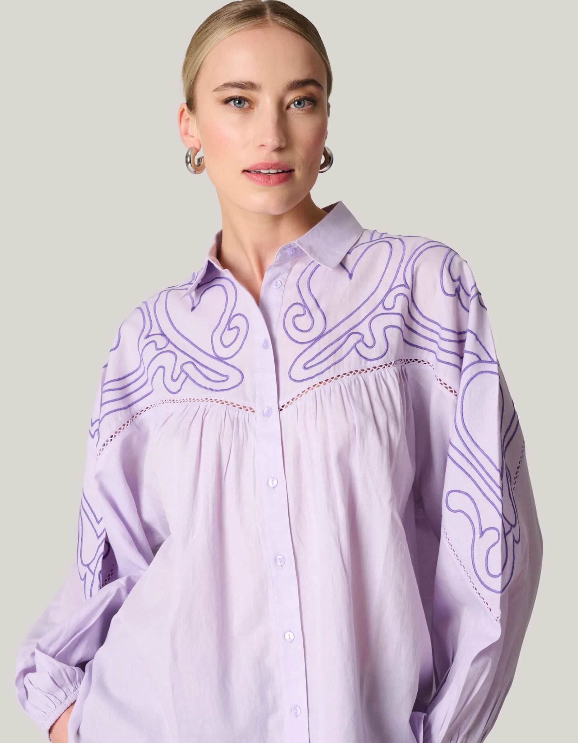 Embroidery Blouse Paars