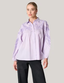 Embroidery Blouse Paars