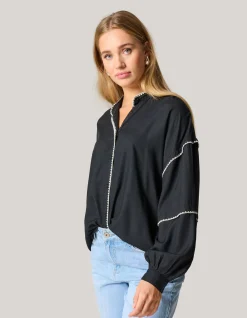 Embroidery Blouse Zwart