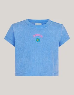 Embroidery Crop Top Blauw