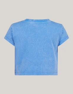 Embroidery Crop Top Blauw