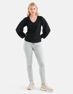 Embroidery Longsleeve Zwart