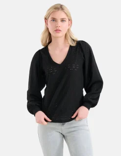 Embroidery Longsleeve Zwart