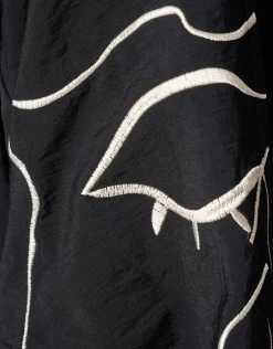 Embroidery Mini Jurk Zwart