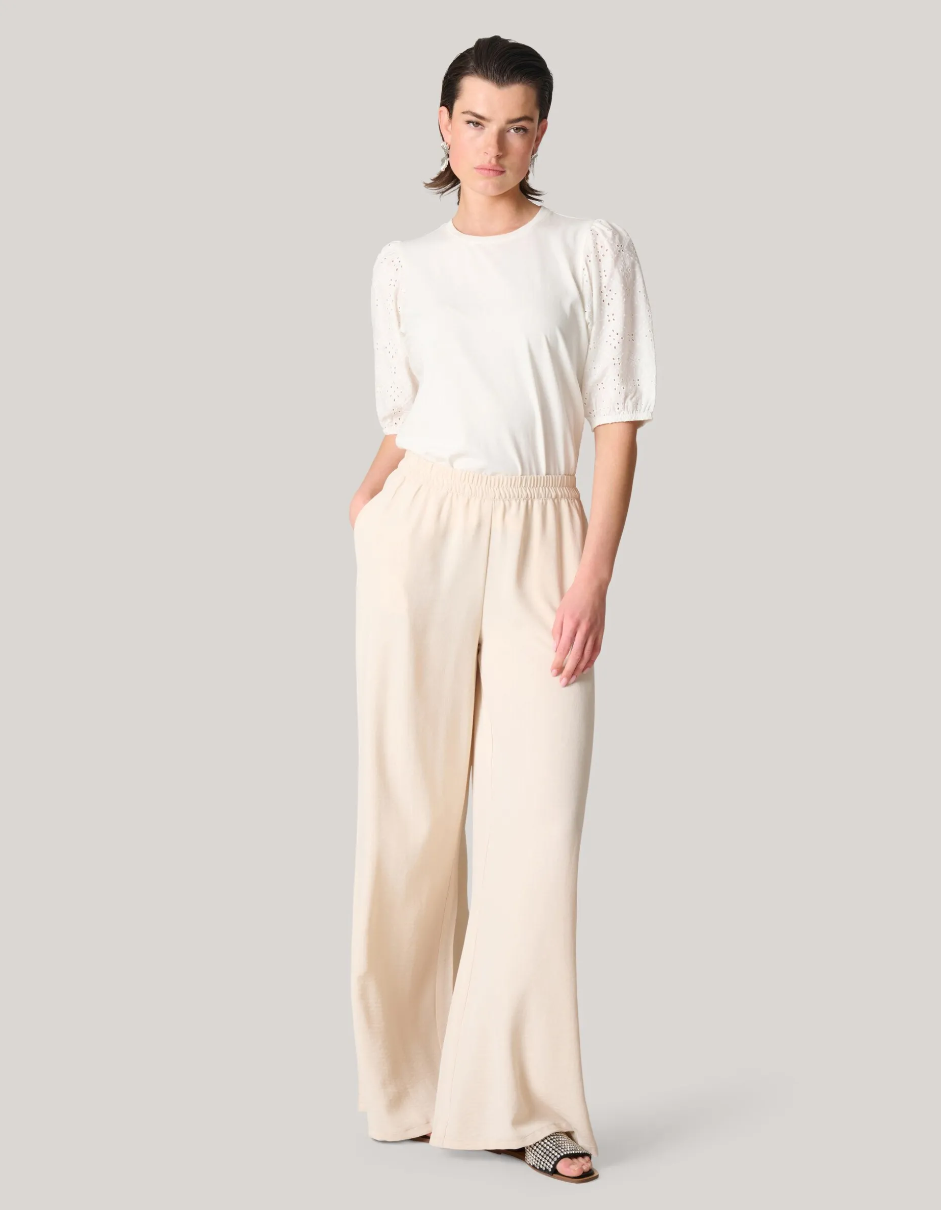 Embroidery Pofmouw T-shirt Wit