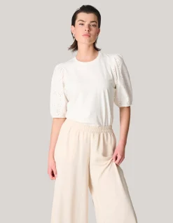 Embroidery Pofmouw T-shirt Wit