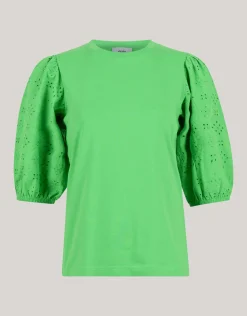 Embroidery Pofmouw T-shirt Groen