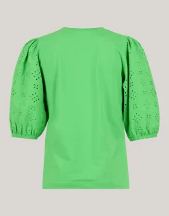 Embroidery Pofmouw T-shirt Groen