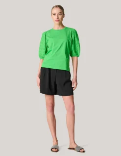 Embroidery Pofmouw T-shirt Groen