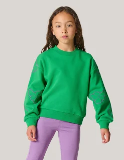 Embroidery Sweater Donkergroen