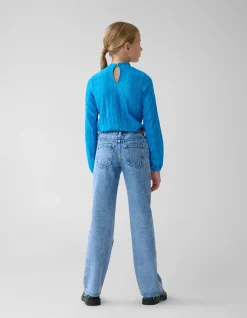 Embroidery Top Blauw