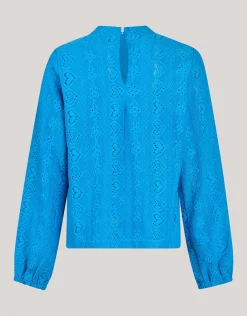 Embroidery Top Blauw