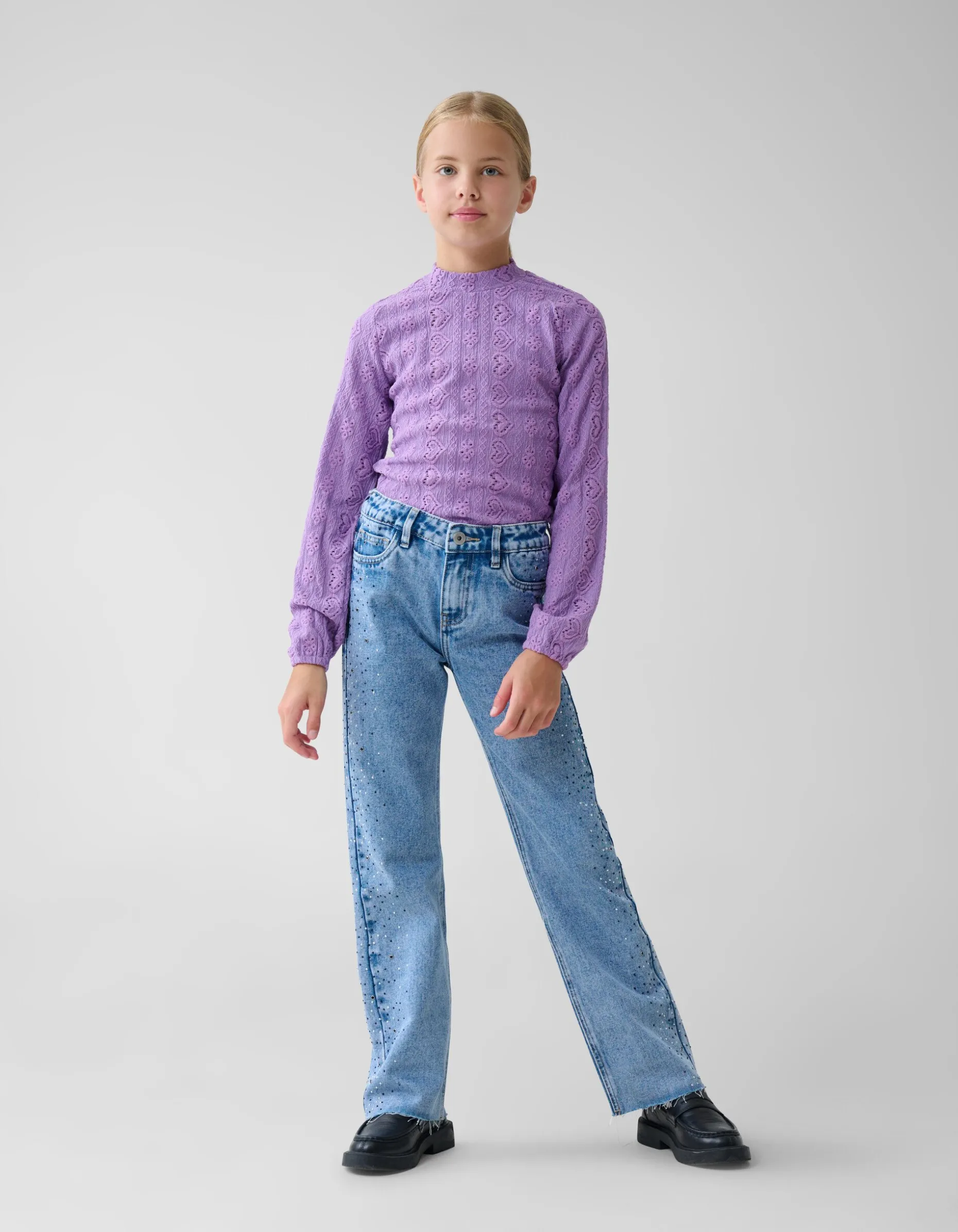 Embroidery Top Paars