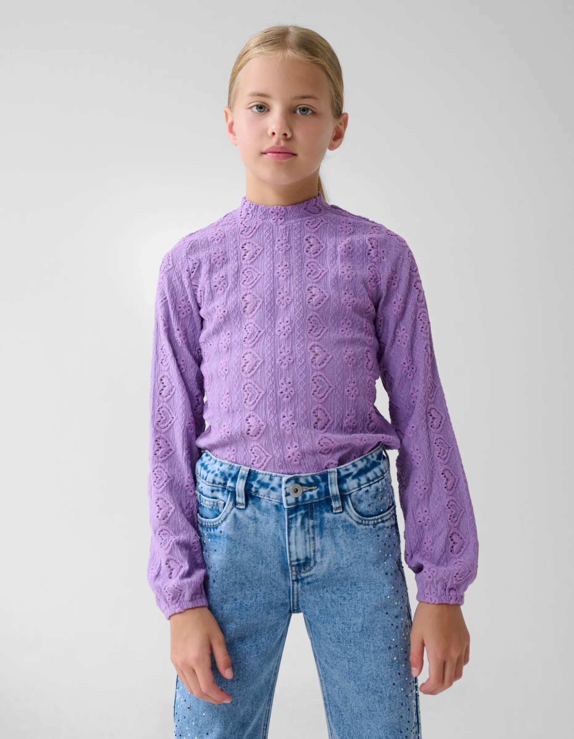 Embroidery Top Paars