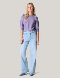 Embroidery Top Paars